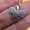 Vintage Sterling 925 Silver Green Enamel Lucky Shamrock Clover Pendant Charm~120