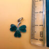 Vintage Sterling 925 Silver Green Enamel Lucky Shamrock Clover Pendant Charm~120