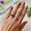 silver ring with a purple tourmaline, size N ~120