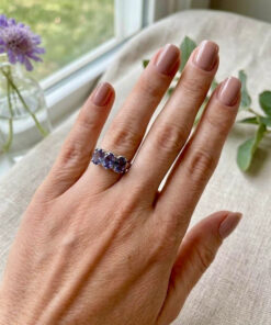 silver ring with a purple tourmaline, size N ~120