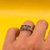 silver ring with a purple tourmaline, size N ~120