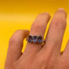 silver ring with a purple tourmaline, size N ~120