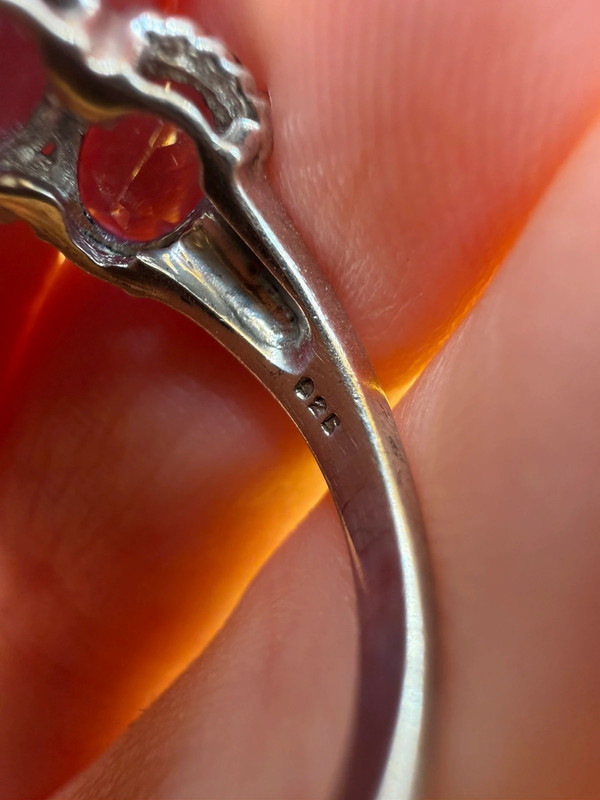 silver ring with a purple tourmaline, size N ~120
