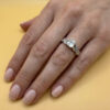 925 sterling silver ring, size V, set with cubic zirconia ~120