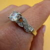 925 sterling silver ring, size V, set with cubic zirconia ~120