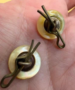 Antique Edwardian Mother of Pearl Shirt Buttons Dress Studs Set of 6 Cased c.1900