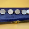 Antique Edwardian Mother of Pearl Shirt Buttons Dress Studs Set of 6 Cased c.1900