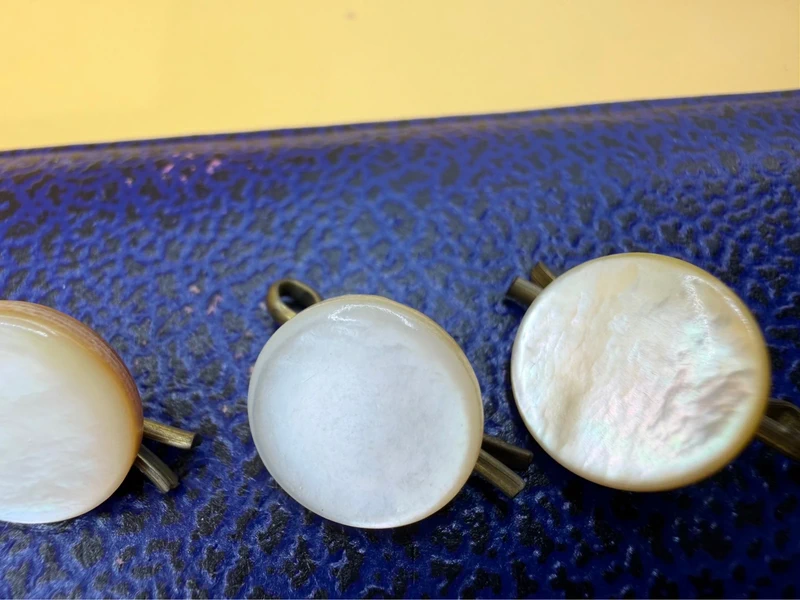 Antique Edwardian Mother of Pearl Shirt Buttons Dress Studs Set of 6 Cased c.1900