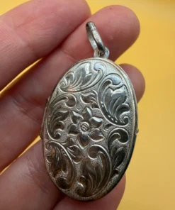 Vintage Extra Large Sterling Silver Locket ~9