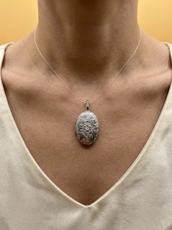 Vintage Extra Large Sterling Silver Locket ~9