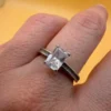 Sterling silver 925 ring with a clear stone, size M
