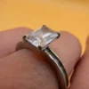 Sterling silver 925 ring with a clear stone, size M