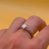 Sterling silver 925 ring with a clear stone, size M