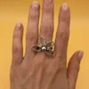 Vintage sterling silver 925 ring, floral petals design, size O.