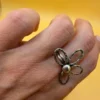 Vintage sterling silver 925 ring, floral petals design, size O.