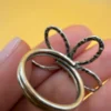 Vintage sterling silver 925 ring, floral petals design, size O.