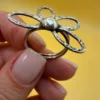 Vintage sterling silver 925 ring, floral petals design, size O.