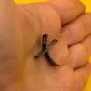 Vintage sterling silver 925 pendant with cubic zirconia stones, oxidized finish~4