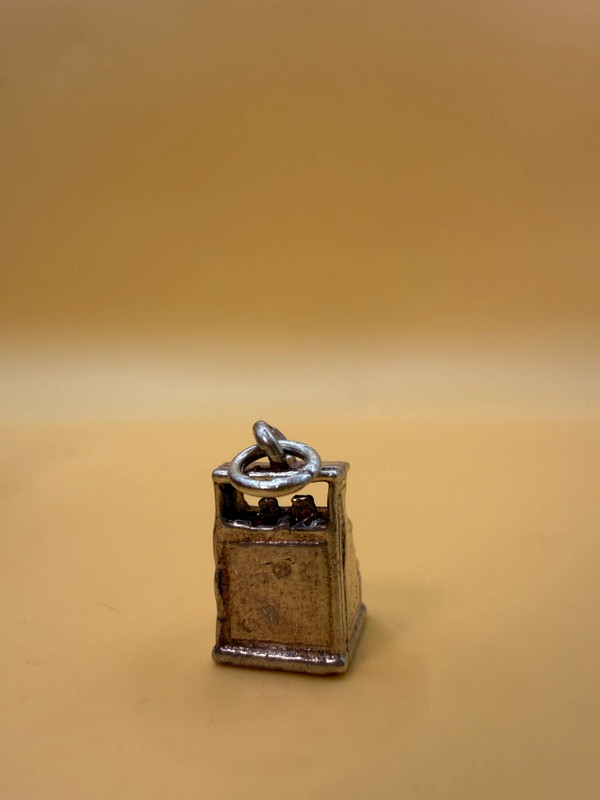 Sterling Silver Cash Register Charm Pendant Vintage c1970~5