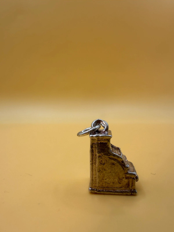 Sterling Silver Cash Register Charm Pendant Vintage c1970~5