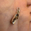 vintage sterling silver 835 stamp pretty dutch clog shoe fob charm pendant old~5