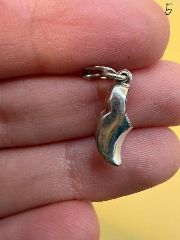 vintage sterling silver 835 stamp pretty dutch clog shoe fob charm pendant old~5