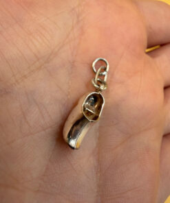 vintage sterling silver 835 stamp pretty dutch clog shoe fob charm pendant old~5