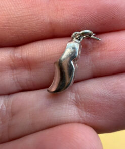 vintage sterling silver 835 stamp pretty dutch clog shoe fob charm pendant old