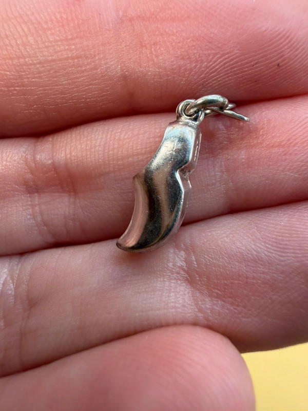 vintage sterling silver 835 stamp pretty dutch clog shoe fob charm pendant old~5