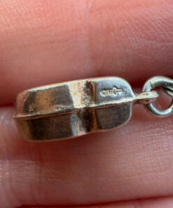 vintage sterling silver 835 stamp pretty dutch clog shoe fob charm pendant old