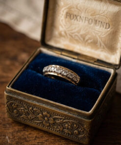 Vintage Silver Gold-Plated Ring with Natural Rock Crystal – Size N~15