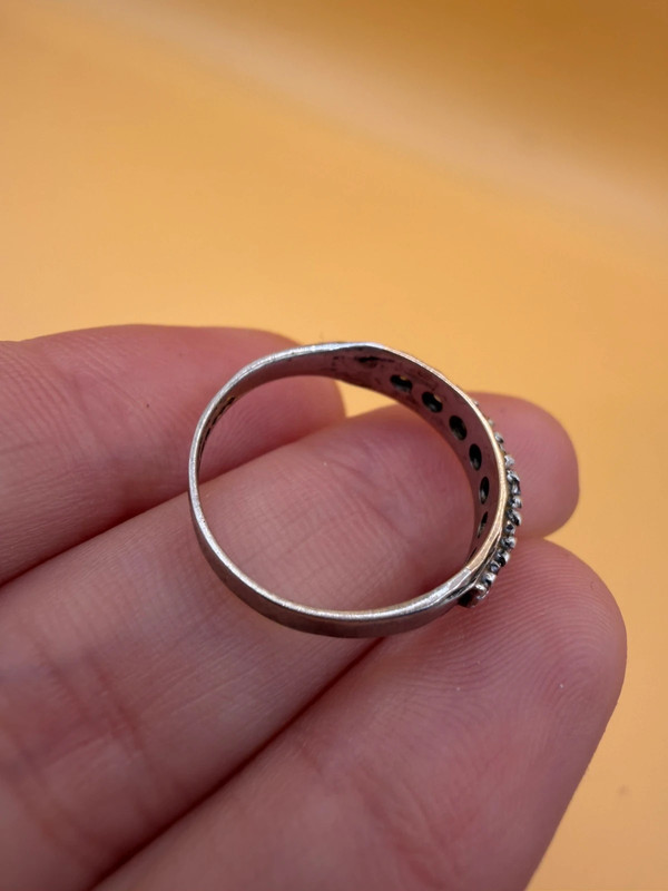Vintage Silver Gold-Plated Ring with Natural Rock Crystal – Size N~15