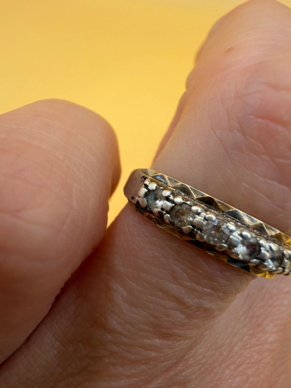 Vintage Silver Gold-Plated Ring with Natural Rock Crystal – Size N~15