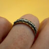 Vintage Silver Gold-Plated Ring with Natural Rock Crystal – Size N~15