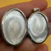 Large Vintage Silver Locket Pendant, 4.5 cm~15