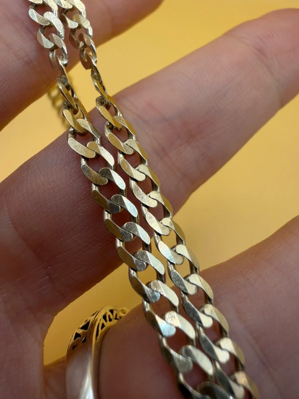 925 Sterling Silver Italian Curb Chain 45 cm Length Hallmarked