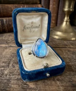 An incredible natural moonstone set in a sterling silver ring, UK size N½.