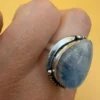 An incredible natural moonstone set in a sterling silver ring, UK size N½.