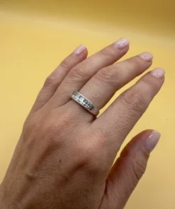 Sterling silver ring with CZ Uk size O~ 11