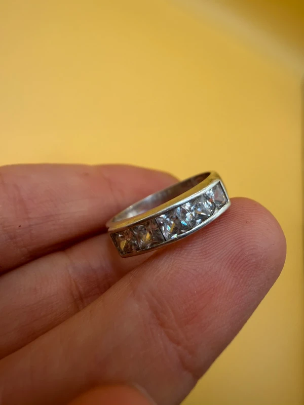Sterling silver ring with CZ Uk size O~ 11