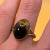 Sterling silver (925) ring with tiger’s eye, UK size Q.~4