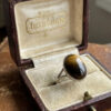 Sterling silver (925) ring with tiger’s eye, UK size Q.~4