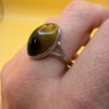 Sterling silver (925) ring with tiger’s eye, UK size Q.~4