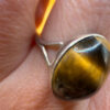 Sterling silver (925) ring with tiger’s eye, UK size Q.~4