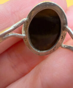 Sterling silver (925) ring with tiger’s eye, UK size Q
