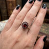Early 20th century vintage ring in 800 silver with natural garnets, size N~12
