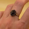Early 20th century vintage ring in 800 silver with natural garnets, size N~12