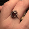 Early 20th century vintage ring in 800 silver with natural garnets, size N~12