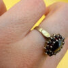 Early 20th century vintage ring in 800 silver with natural garnets, size N~12