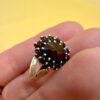 Early 20th century vintage ring in 800 silver with natural garnets, size N~12